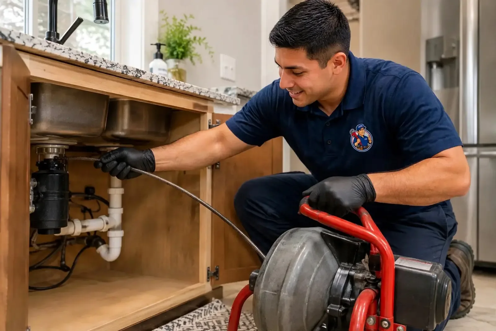Clogged drain repair in a Wilmington, CA home